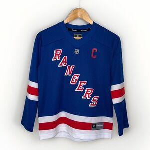 NY Rangers Santos 1 Jersey Youth S/M Fanatics NHL Hockey Blue Kids Small/Medium